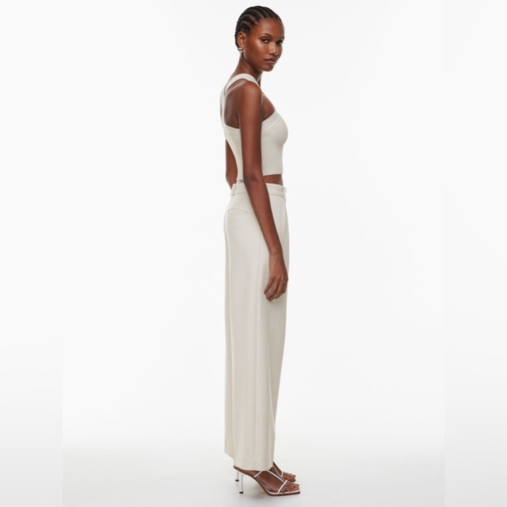 Aritzia Cream Cross-Strap Crop Top - Picture 3 of 7